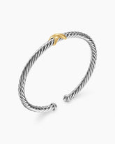 Cable Flex® X Station Bracelet in Sterling Silver with 14K Yellow Gold, 4mm
